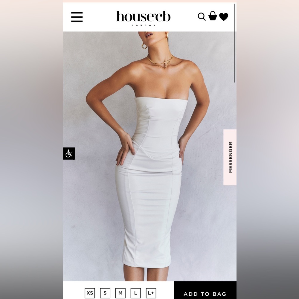 House of CB Camilla ivory vegan leather dress